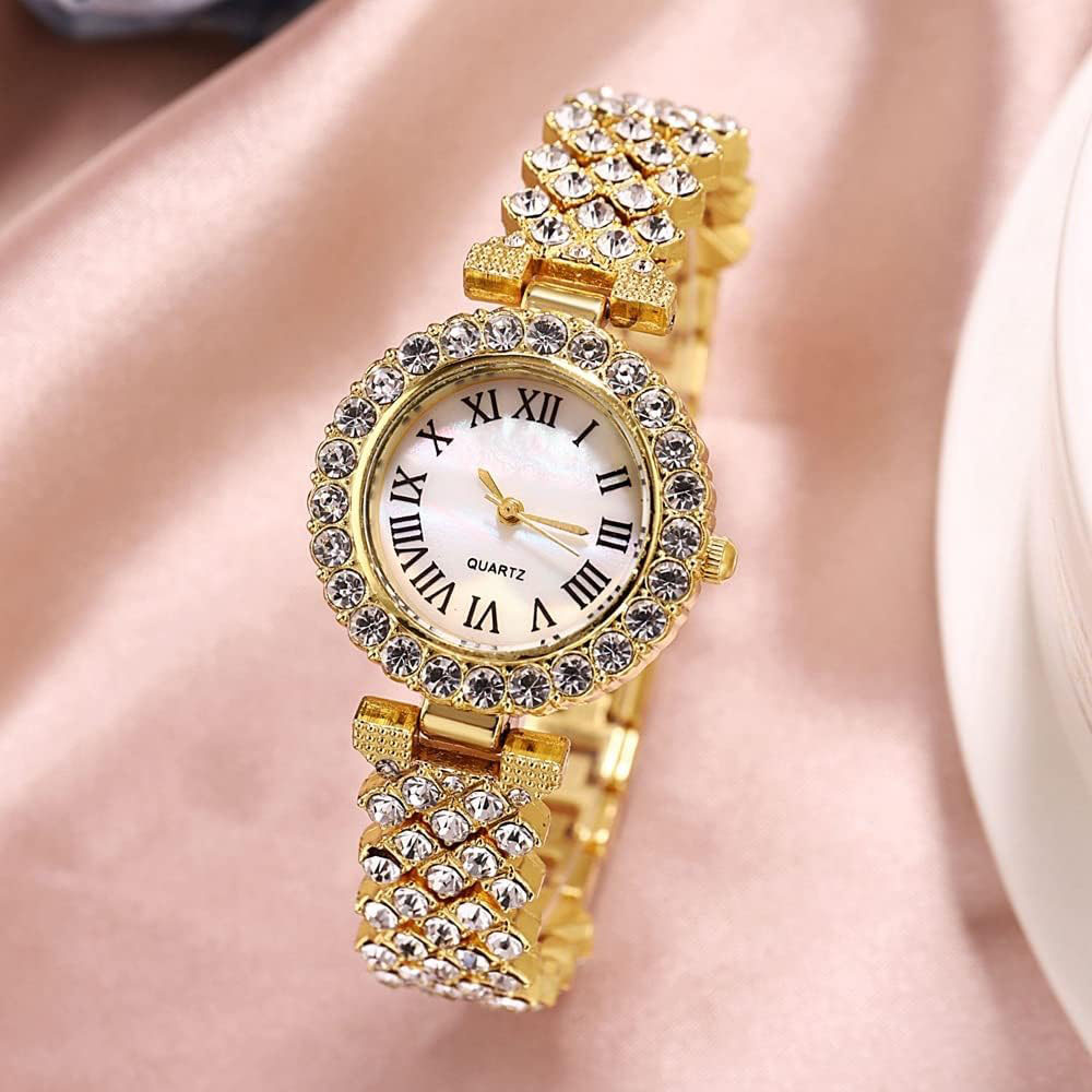 Sophisticated Crystal Bangle Analog Quartz Wristwatch with Elegant Design