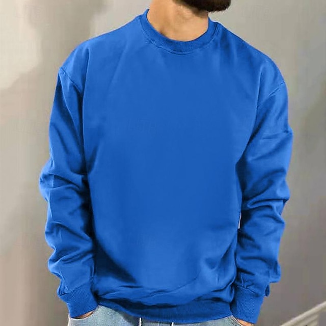 Versatile Crew Neck Sweatshirt in Black, White, Yellow, Red, Navy Blue – Casual & Comfortable Apparel for Spring & Fall